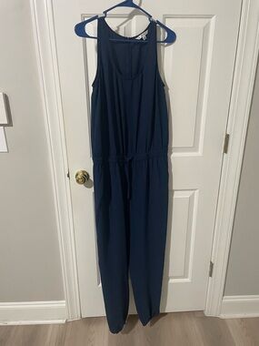 Sleeveless Navy Jumpsuit with Drawstring Waist CAbi medium
